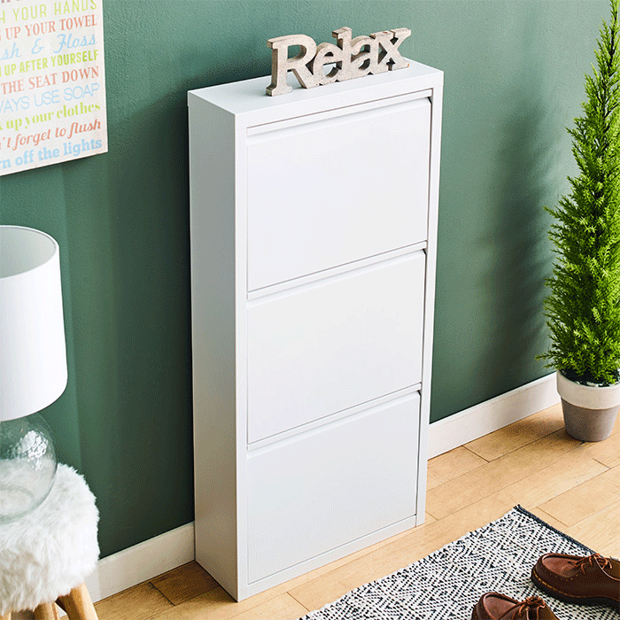 Home-SC3-Wht Metal Cabinet